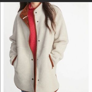 Long Sherpa faux suede lined jacket!